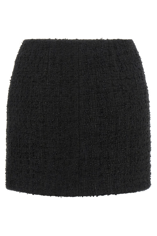 Embossed button detail miniskirt Black