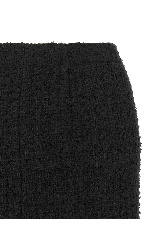 Embossed button detail miniskirt Black