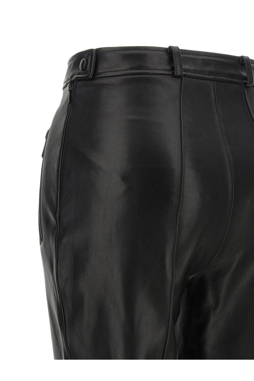 Кожаные леггинсы черного цвета BALMAIN PA00000000050PA