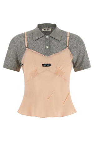 Гибридный топ «Multicolor» MIU MIU MT2164SOOO18JKF04W7