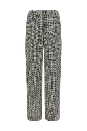 Houndstooth pattern pants Black-grey