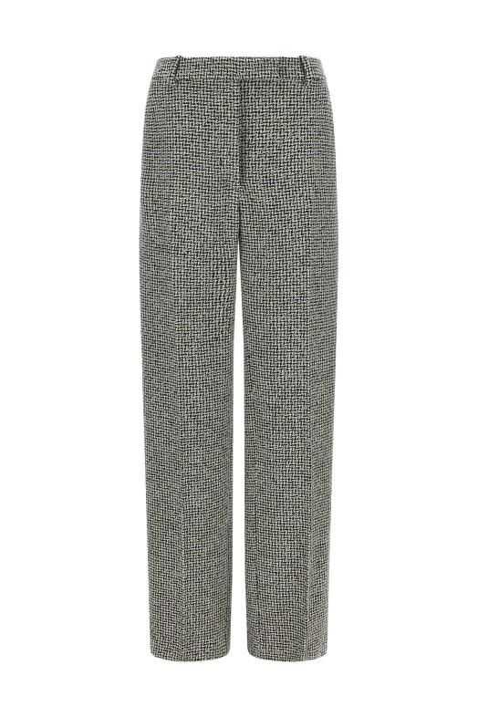 Houndstooth pattern pants Black-grey