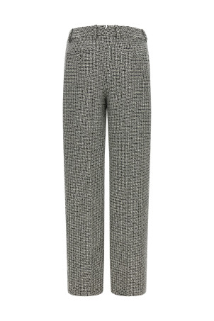 Houndstooth pattern pants Black-grey