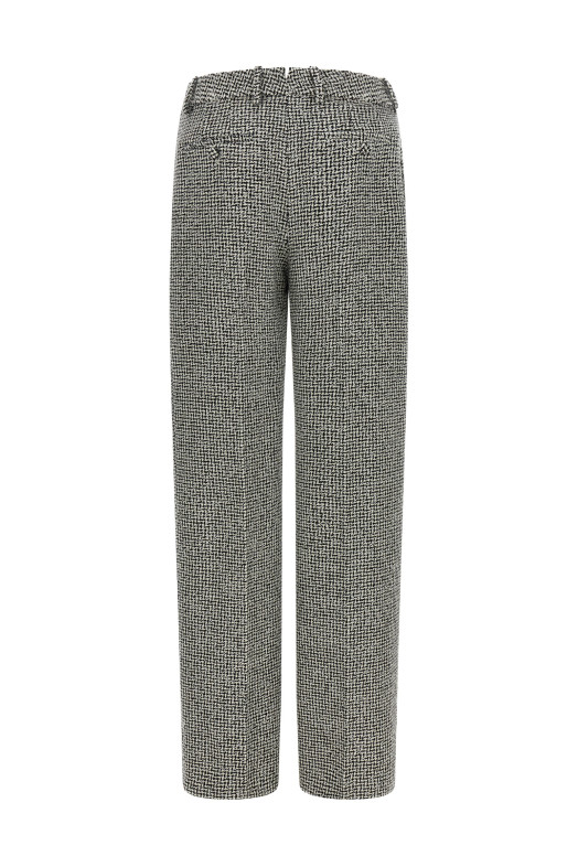 Houndstooth pattern pants Black-grey