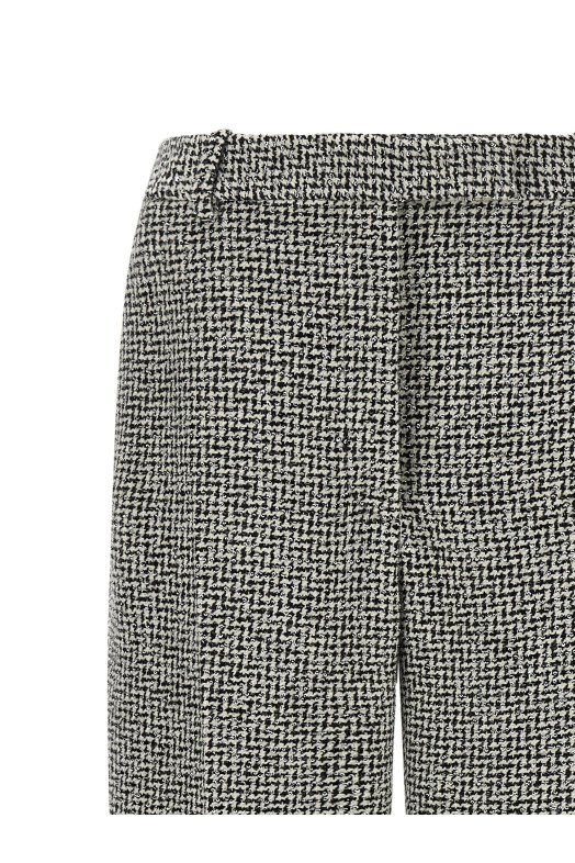 Houndstooth pattern pants Black-grey