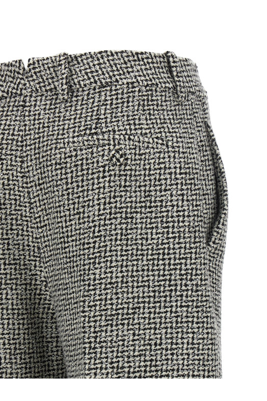 Houndstooth pattern pants Black-grey