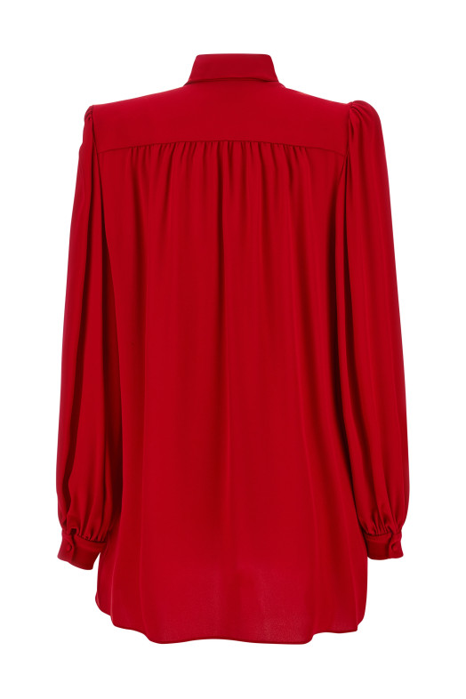 Valentino Garavani silk shirt with bow Red