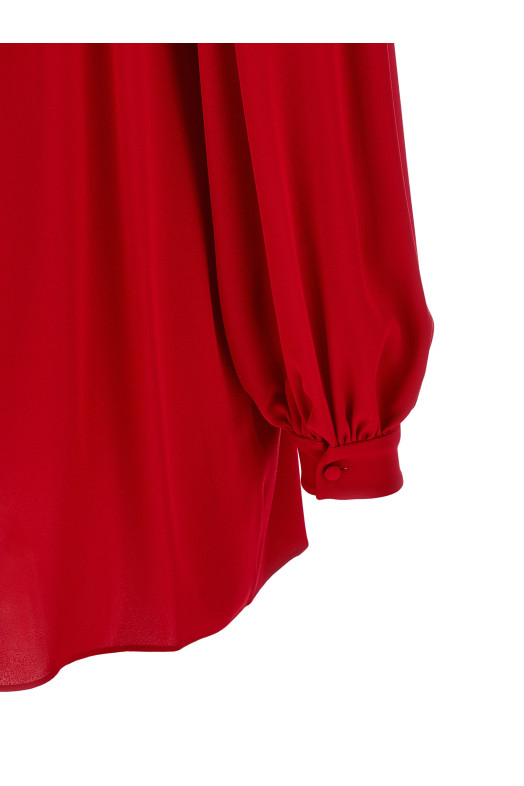 Valentino Garavani silk shirt with bow Red