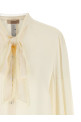 Lace insert shirt White