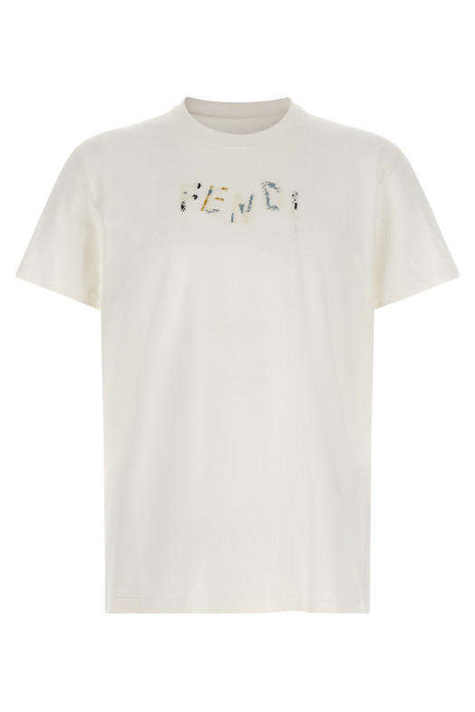 Logo embroidery t-shirt White