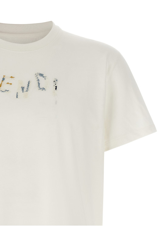 Logo embroidery t-shirt White