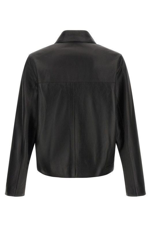 Кожаная куртка, черная AMI PARIS HJK954LH0068001