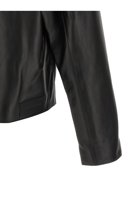 Кожаная куртка, черная AMI PARIS HJK954LH0068001