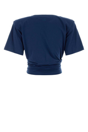 Navy blue cotton t-shirt Blue MAGDA BUTRYM (173926)