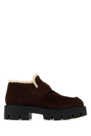 Dark brown suede loafers PRADA (1D594OFZF50054)