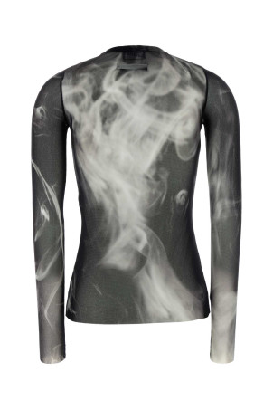 Printed tulle top Blue JEAN PAUL GAULTIER (2604WTO557M031P000)
