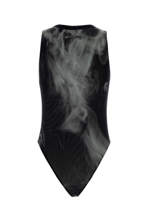 Printed tulle bodysuit Blue JEAN PAUL GAULTIER (2604WTO560M031P000)