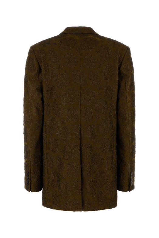 Блестящий жаккардовый блейзер DRIES VAN NOTEN (2620104024074)
