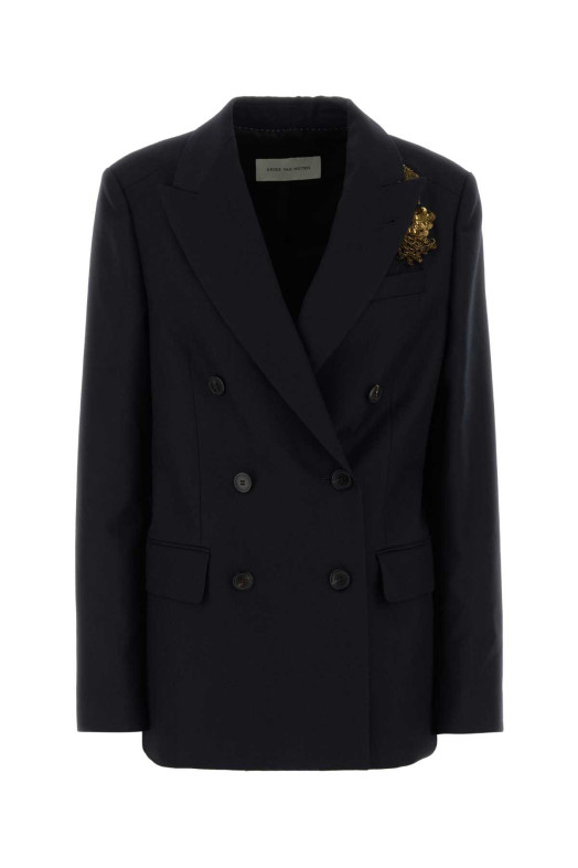 Embroidered wool Barrysta blazer Blue DRIES VAN NOTEN (2620104194193)