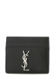 Черный кожаный держатель для карт SAINT LAURENT (4856310SX0E)