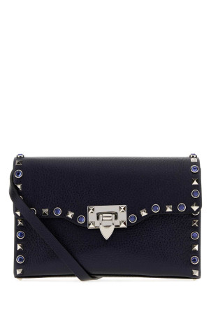 Navy blue leather Rockstud crossbody bag VALENTINO GARAVANI (8W0B0181PAX)