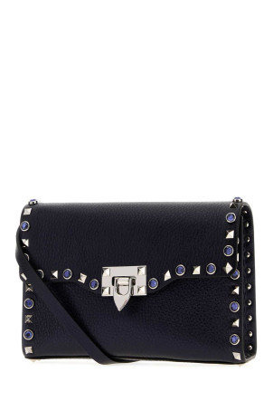 Navy blue leather Rockstud crossbody bag VALENTINO GARAVANI (8W0B0181PAX)