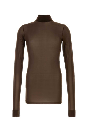 Brown jersey top SAINT LAURENT (A004SDY5G89)