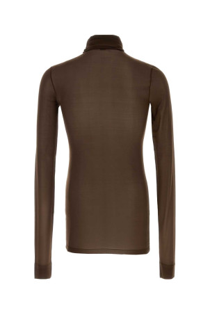 Brown jersey top SAINT LAURENT (A004SDY5G89)