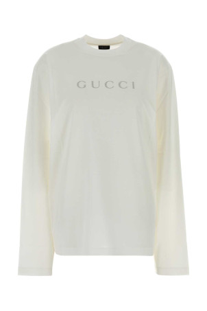 White cotton oversize t-shirt GUCCI (A0097VXJH3Z)
