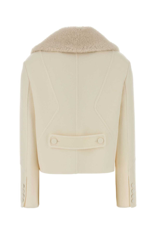 Ivory wool coat ERMANNO SCERVINO (D496I311SHZBG)