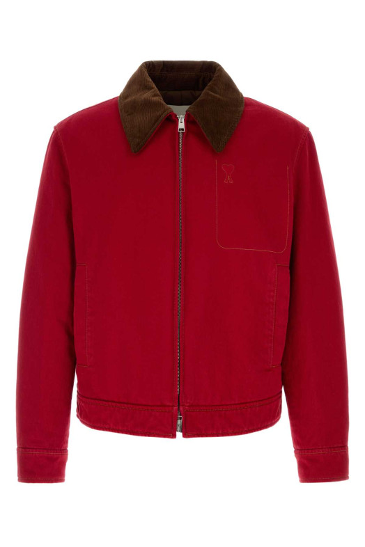 Red denim jacket AMI (HJK922DE0132)