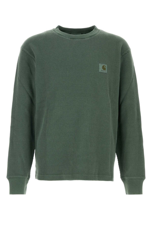 Зеленая хлопковая футболка с длинным рукавом Vista Waffle от CARHARTT WIP (I035304)