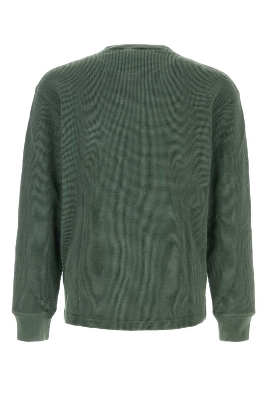 Зеленая хлопковая футболка с длинным рукавом Vista Waffle от CARHARTT WIP (I035304)