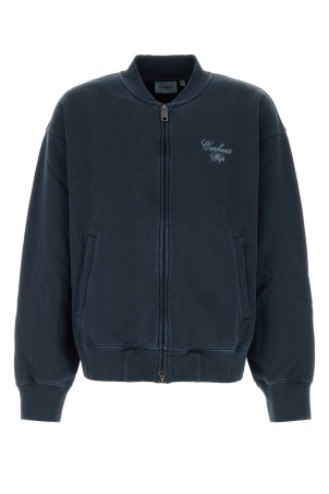 Темно-синяя хлопковая куртка-бомбер с длинными рукавами CARHARTT WIP (I036864)