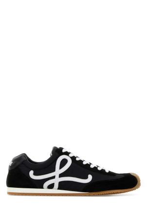 Black canvas and suede Ballet Runner 2.0 sneakers White/Black LOEWE (MBR2282X09)