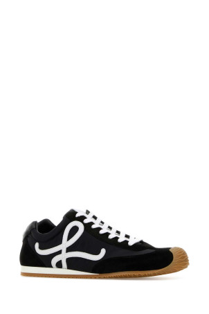 Black canvas and suede Ballet Runner 2.0 sneakers White/Black LOEWE (MBR2282X09)