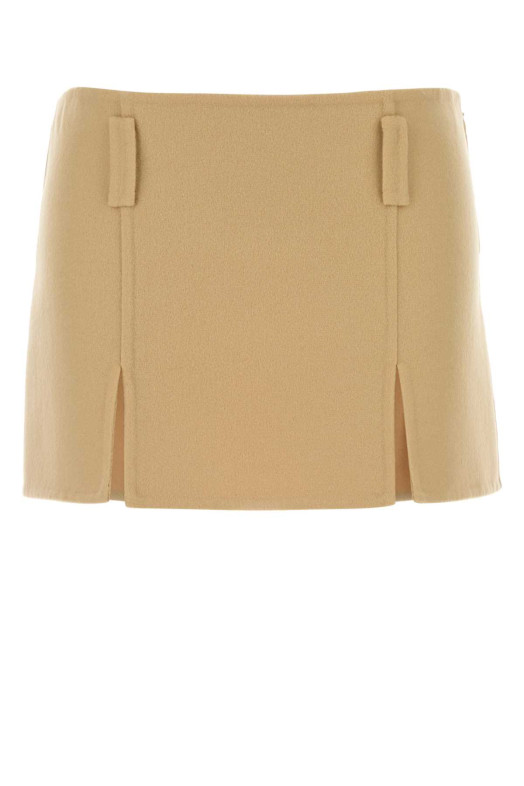 Pastel yellow wool blend mini skirt MIU MIU (MG2750SOOO15Q8)