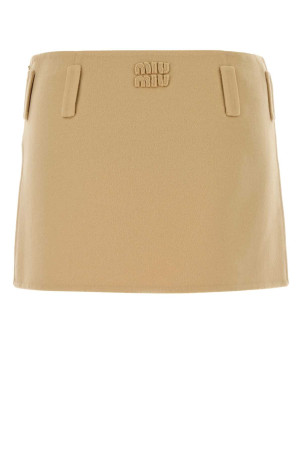 Pastel yellow wool blend mini skirt MIU MIU (MG2750SOOO15Q8)