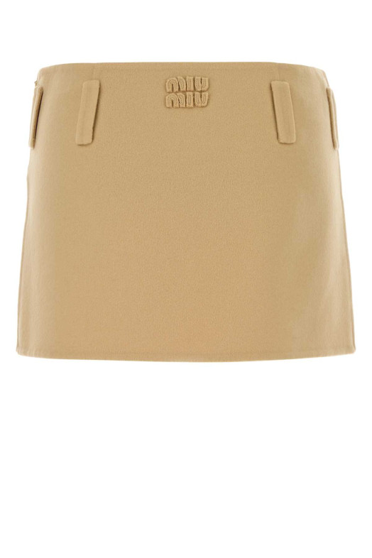 Pastel yellow wool blend mini skirt MIU MIU (MG2750SOOO15Q8)