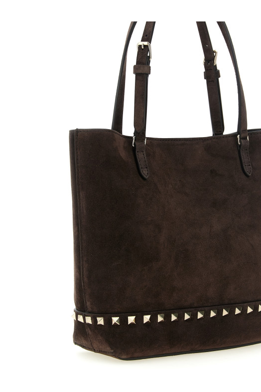Valentino Garavani «Rockstud» — небольшая сумка для покупок, коричневая W2B0T75KQQ0TO