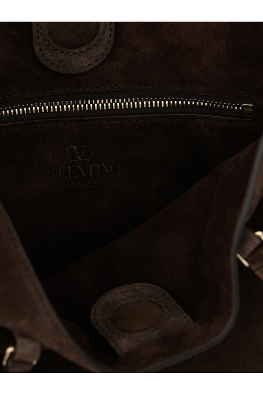 Valentino Garavani «Rockstud» — небольшая сумка для покупок, коричневая W2B0T75KQQ0TO