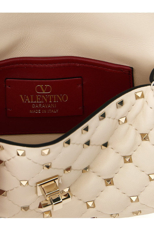 Маленькая сумка через плечо Valentino «Rockstud Spike», белого цвета W2B0123NAPI16