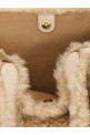 Shearling logo shopping bag Beige