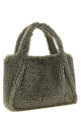 Shearling logo shopping bag Gray