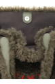 Shearling logo shopping bag Gray