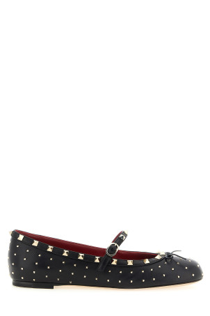 Балетки Valentino Garavani «Rockstud», черные W0S0QA5FAX0NO