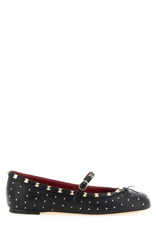 Балетки Valentino Garavani «Rockstud», черные W0S0QA5FAX0NO
