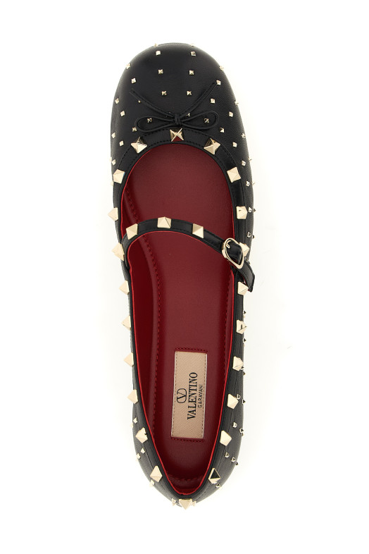 Балетки Valentino Garavani «Rockstud», черные W0S0QA5FAX0NO