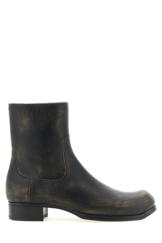 Винтажные кожаные ботильоны, чёрные MAISON MARGIELA S97WU0100P7880HA247