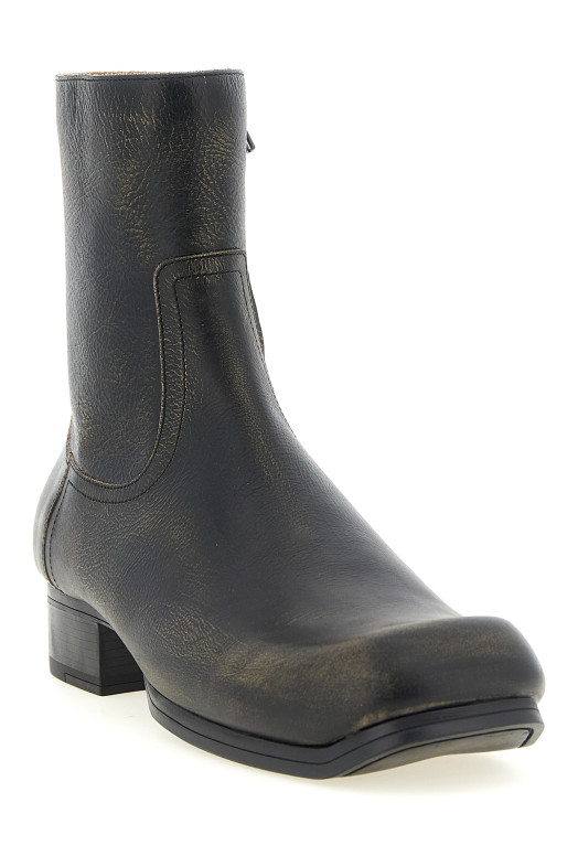 Винтажные кожаные ботильоны, чёрные MAISON MARGIELA S97WU0100P7880HA247